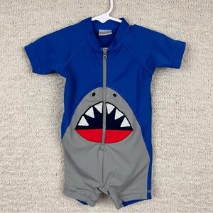 Hanna Andersson Swim Rashguard Infant Boys‎ 6-12M Blue Shark Applique